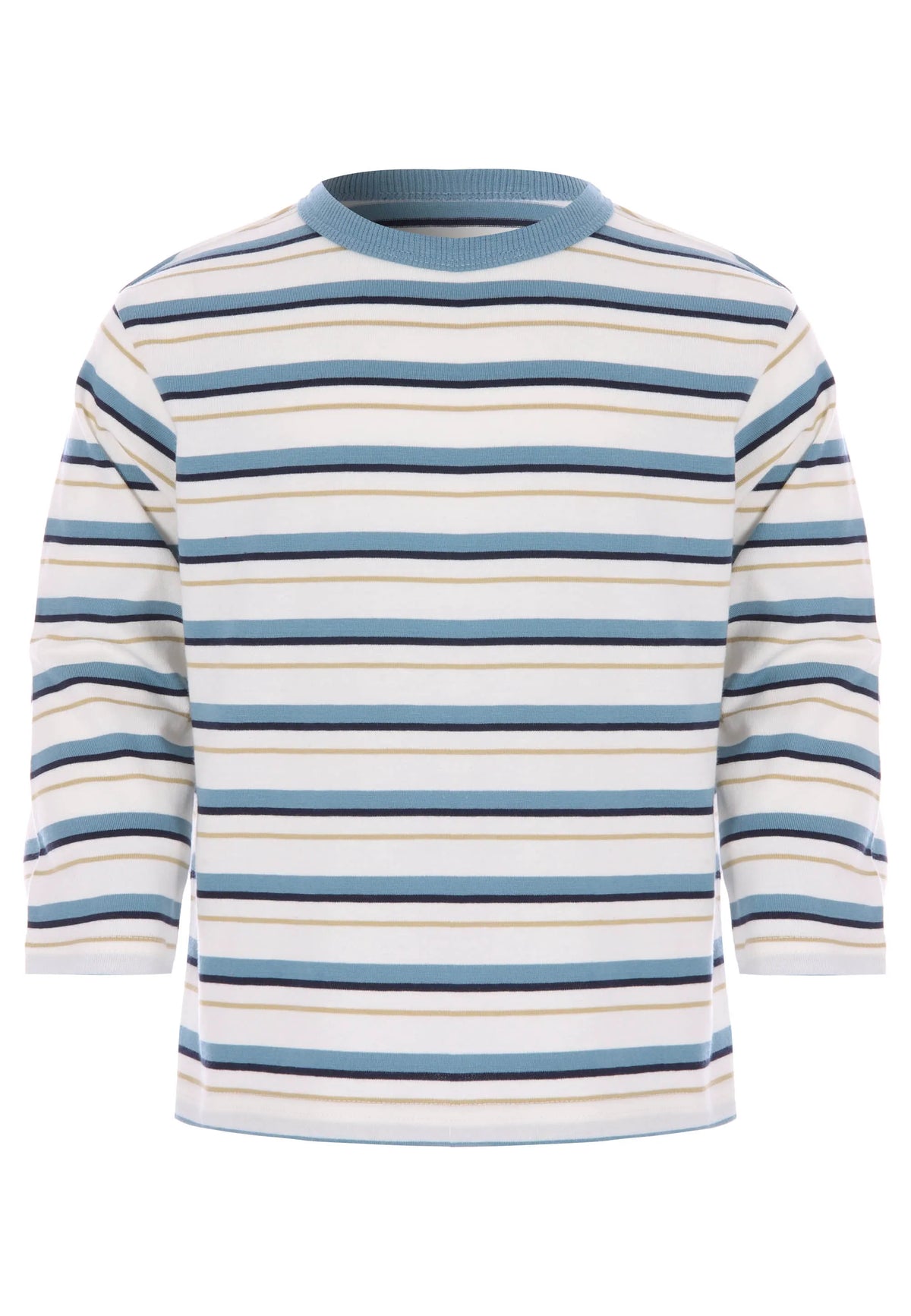 Younger Boys Blue Stripe Long Sleeve T-Shirt