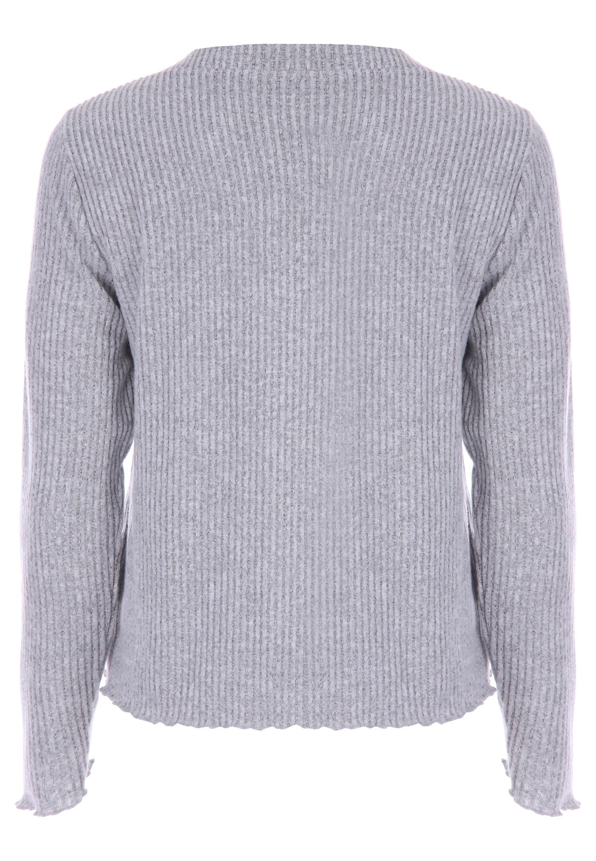 Womens Grey Ribbed Cardigan & Cami Pyjama Top Set