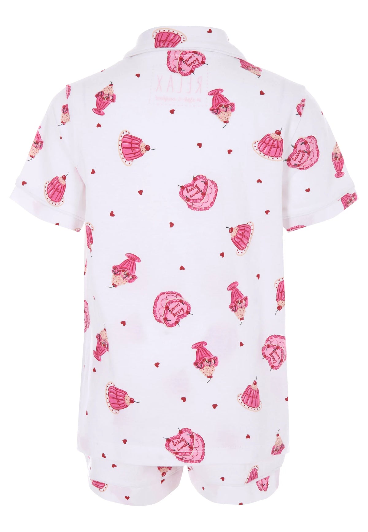 Girls Cream Cake Print Short Pyjama Set