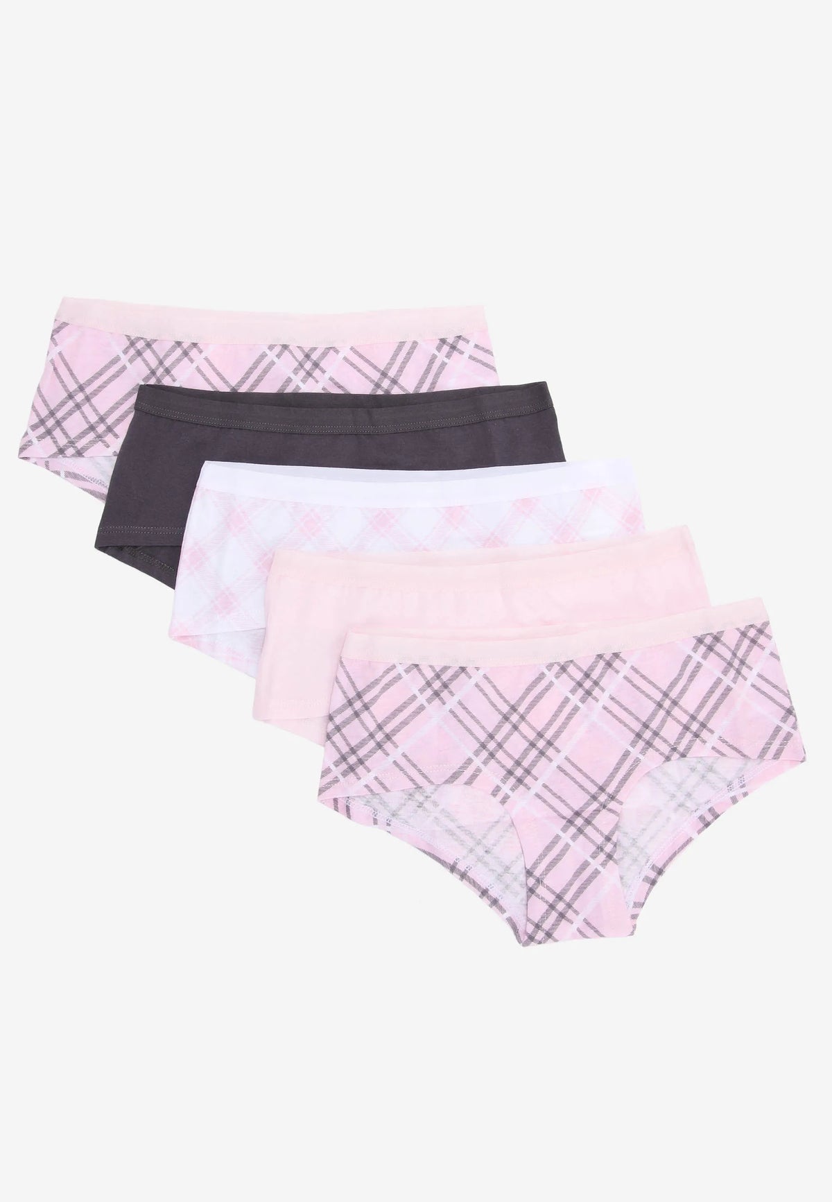 Older Girls 5pk Pink Check Shorts