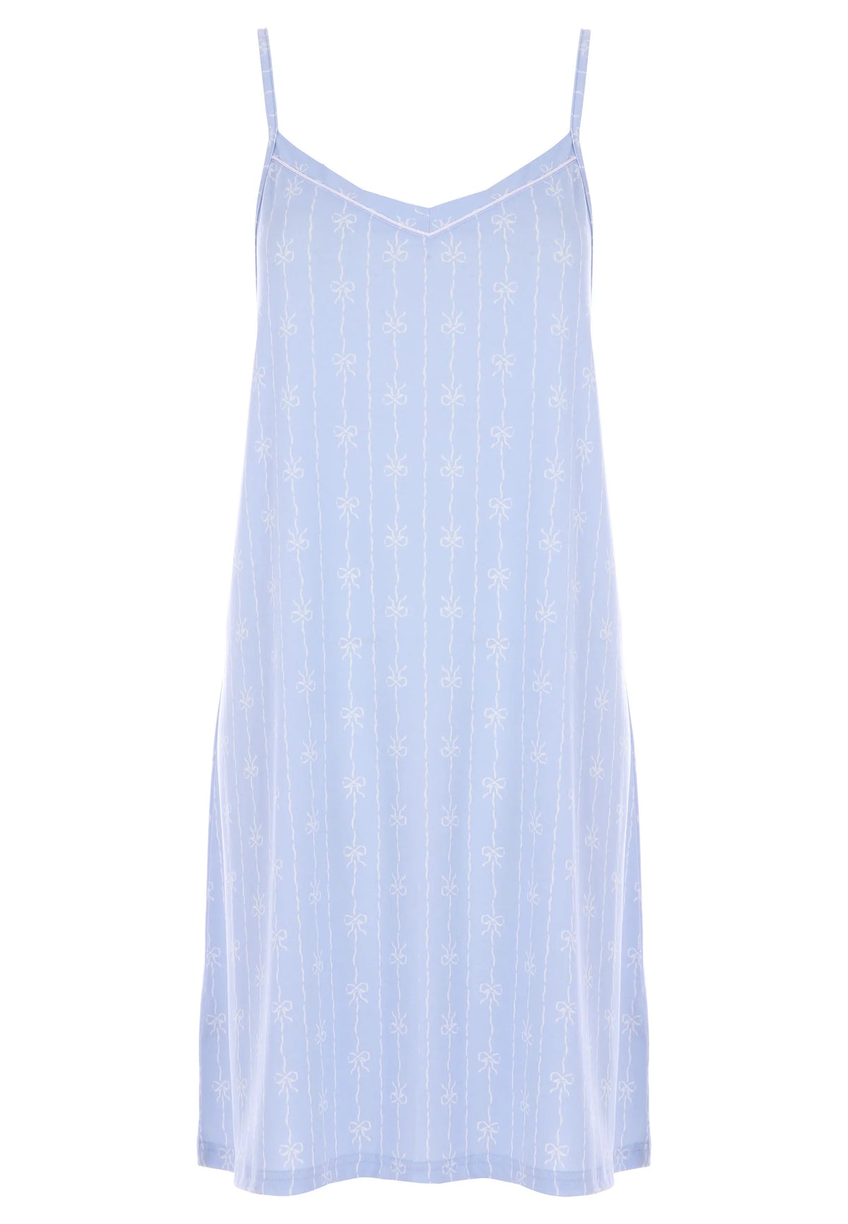 Womens Blue Bow Soft Touch Chemise