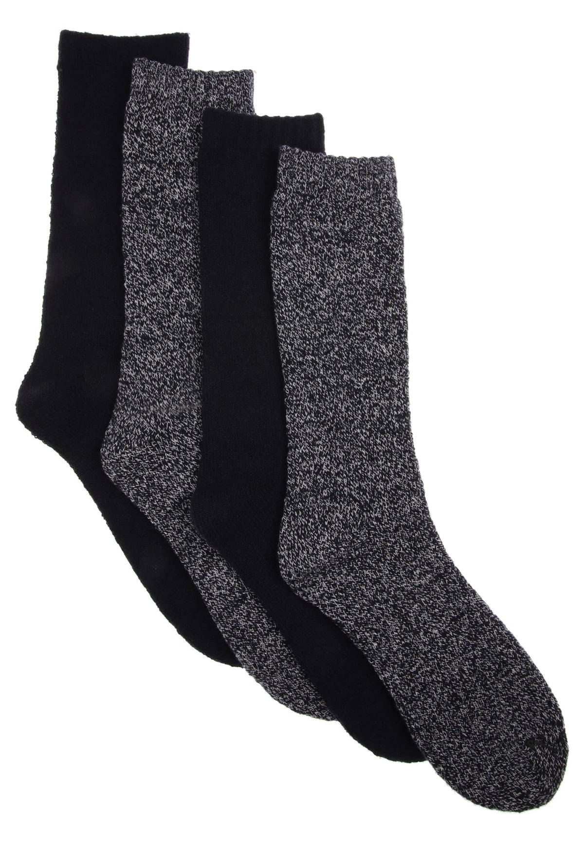 Mens 2 Pack Black Plain Thermal Ankle Socks