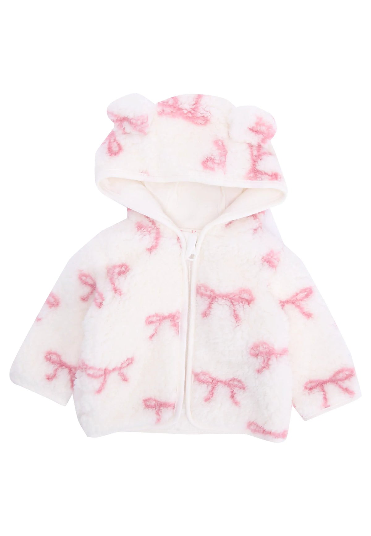 Baby Girls Pink Bow Fleece Jacket