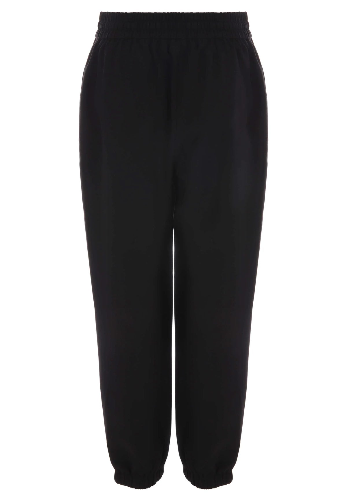 Womens Black Woven Cuffed Joggers