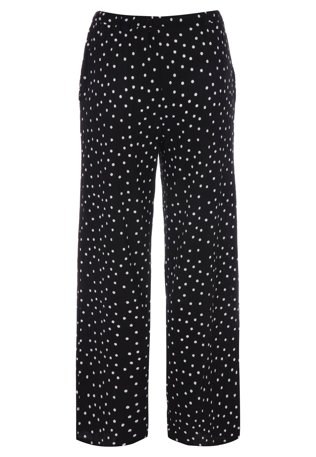 Womens Black Polka Dot Wide Leg Trouser