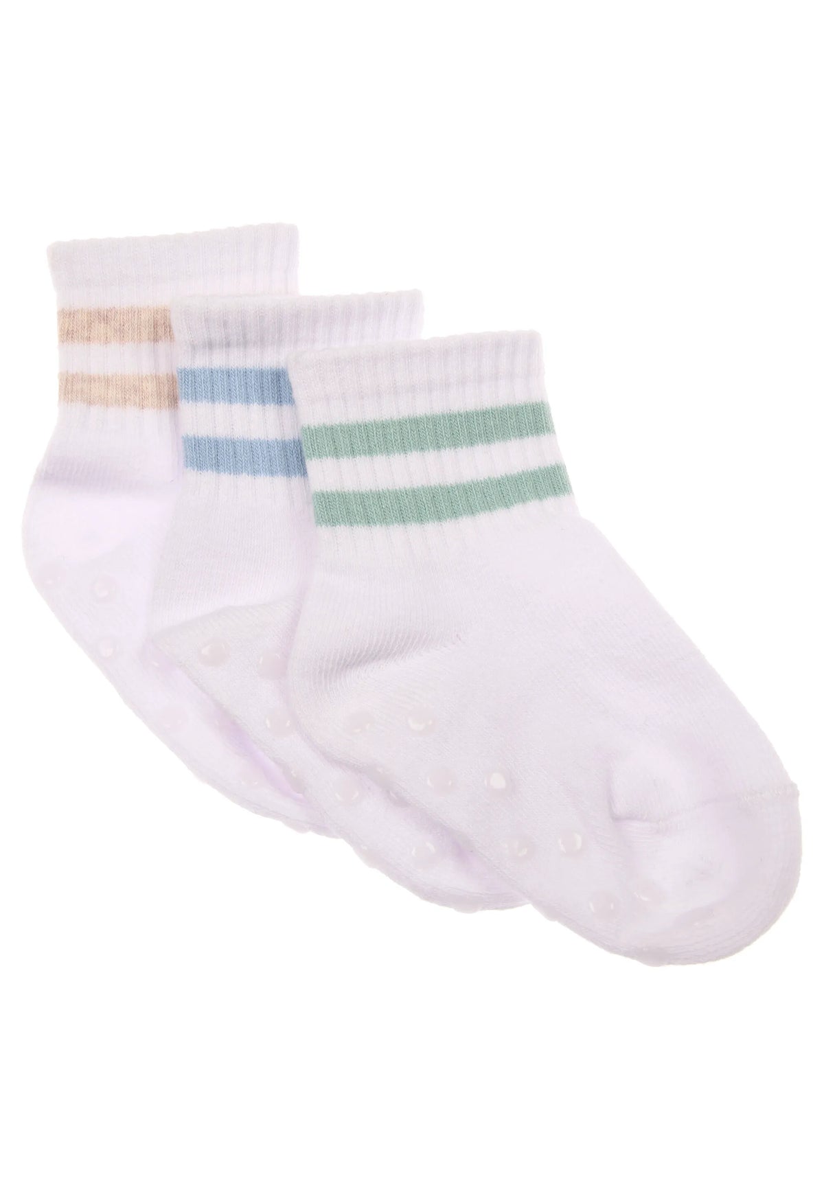 Baby Boys 3pk White Stripe Sports Socks