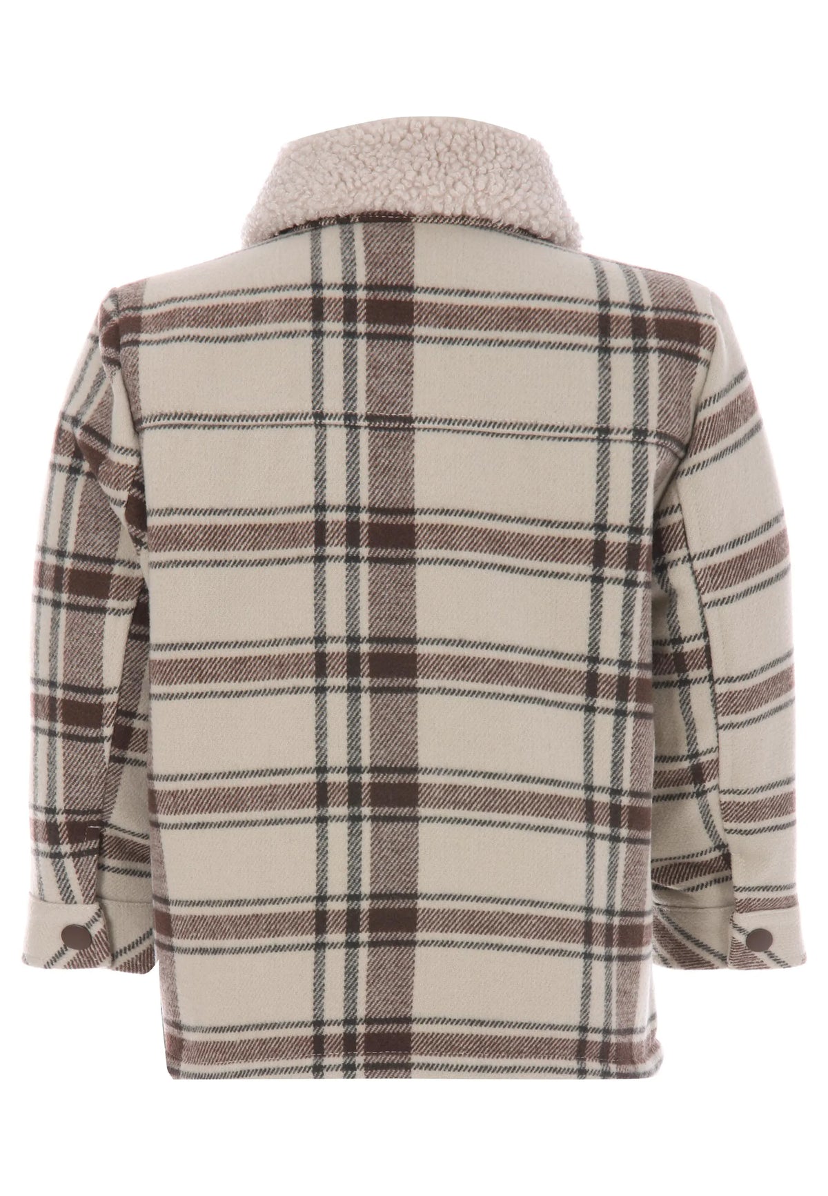 Younger Boys Stone Check Shirt Jacket
