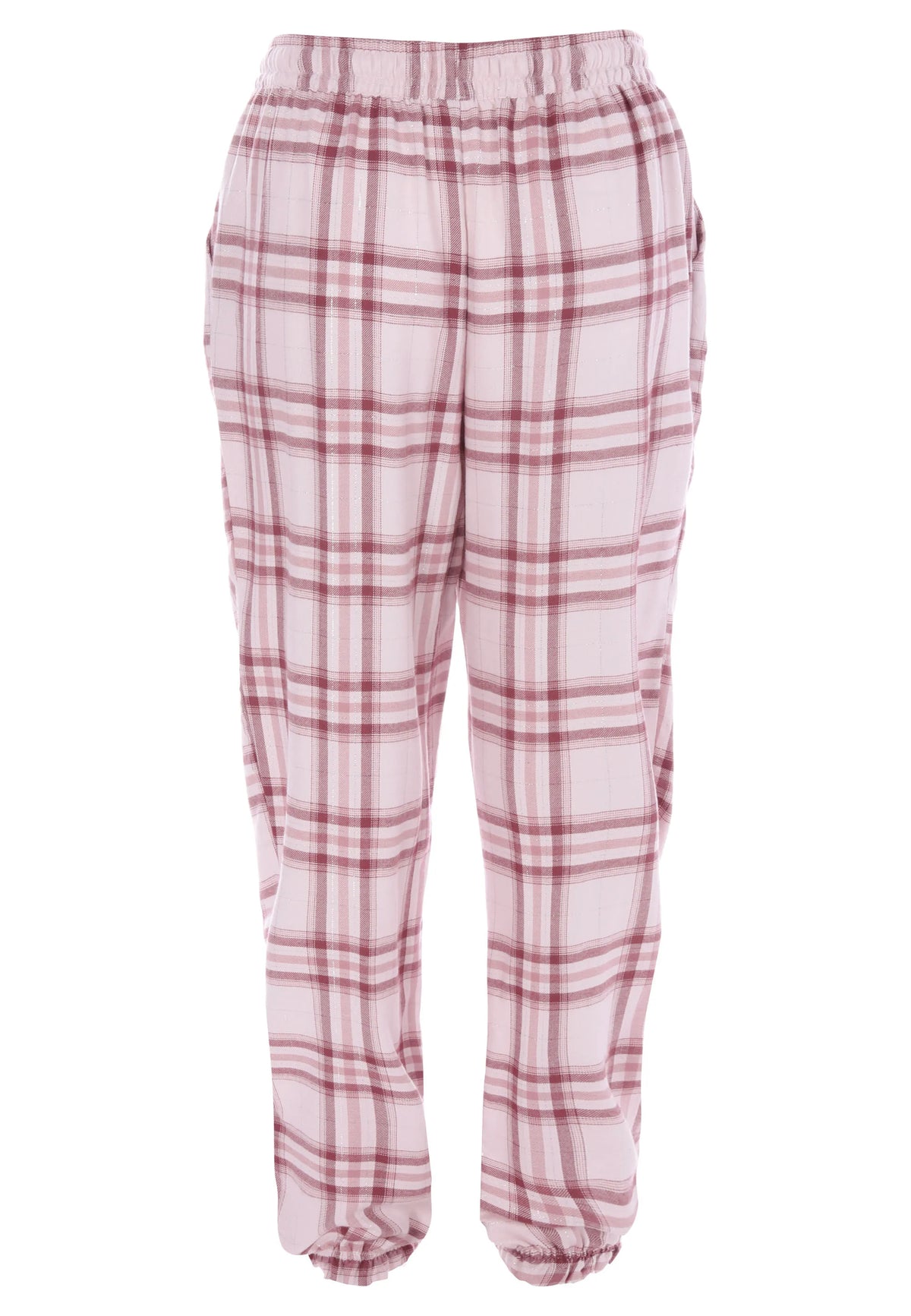 Womens Pink Check Woven Pyjama Bottoms