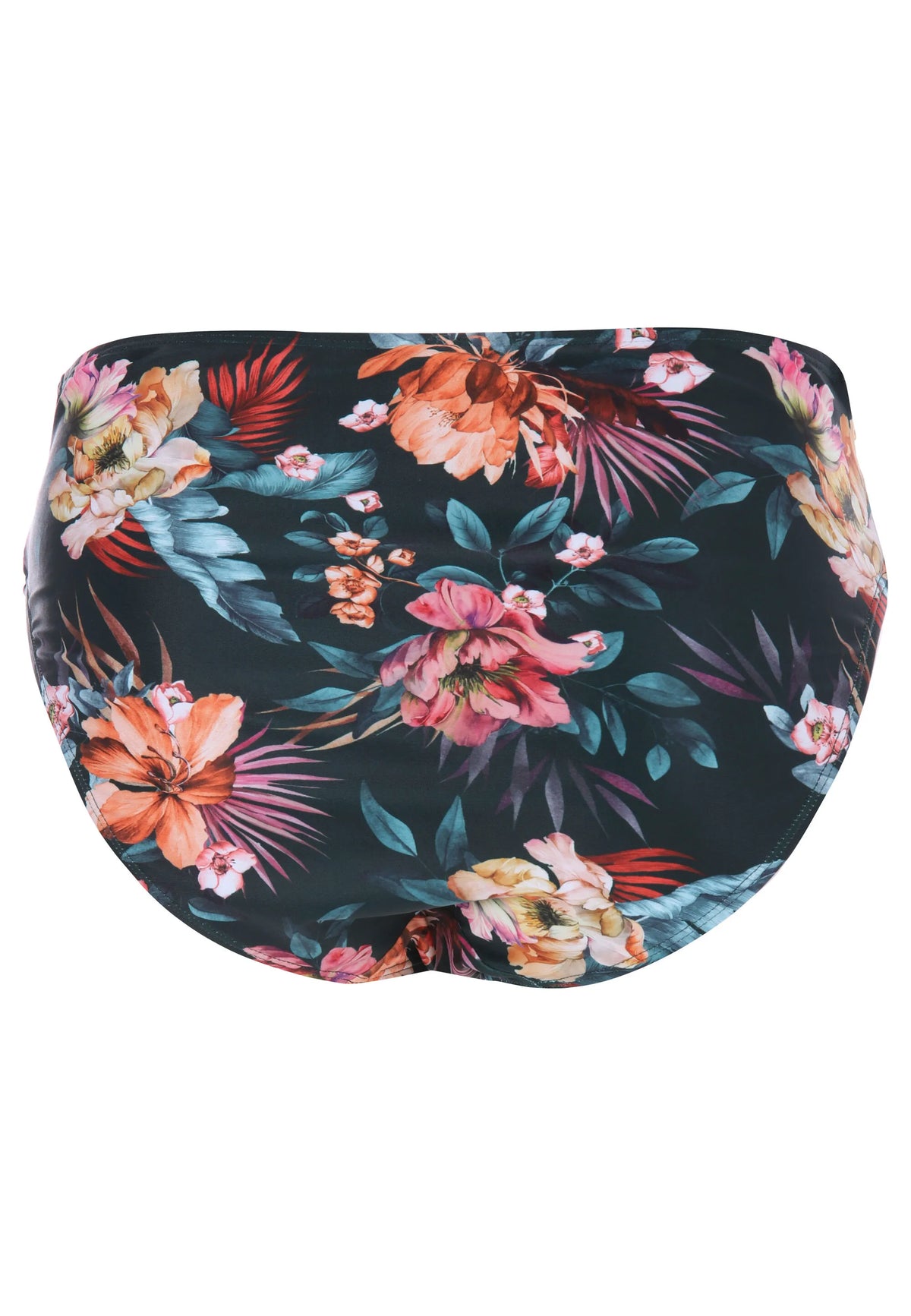 Womens Khaki Floral High Waist Bikini Briefs