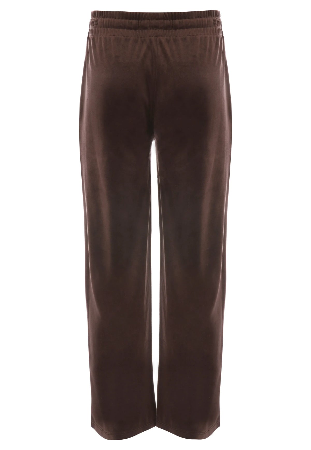 Older Girls Chocolate Brown Velour Wide Leg Joggers
