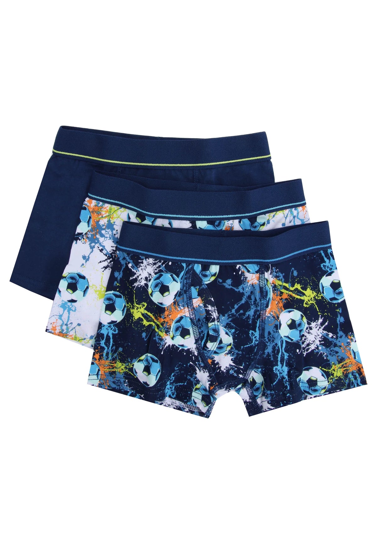 Younger Boys 3pk Navy Football Trunks