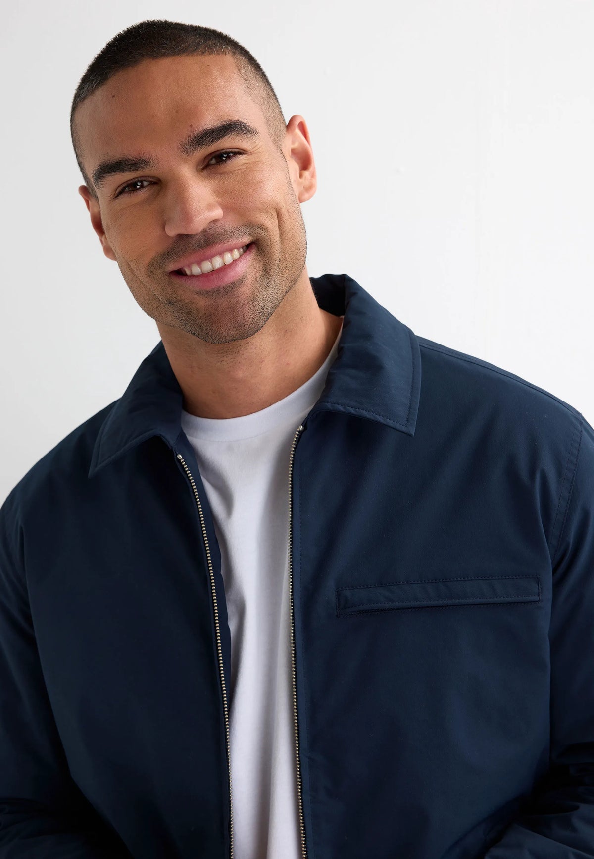 Mens Navy Lightly Padded Jacket