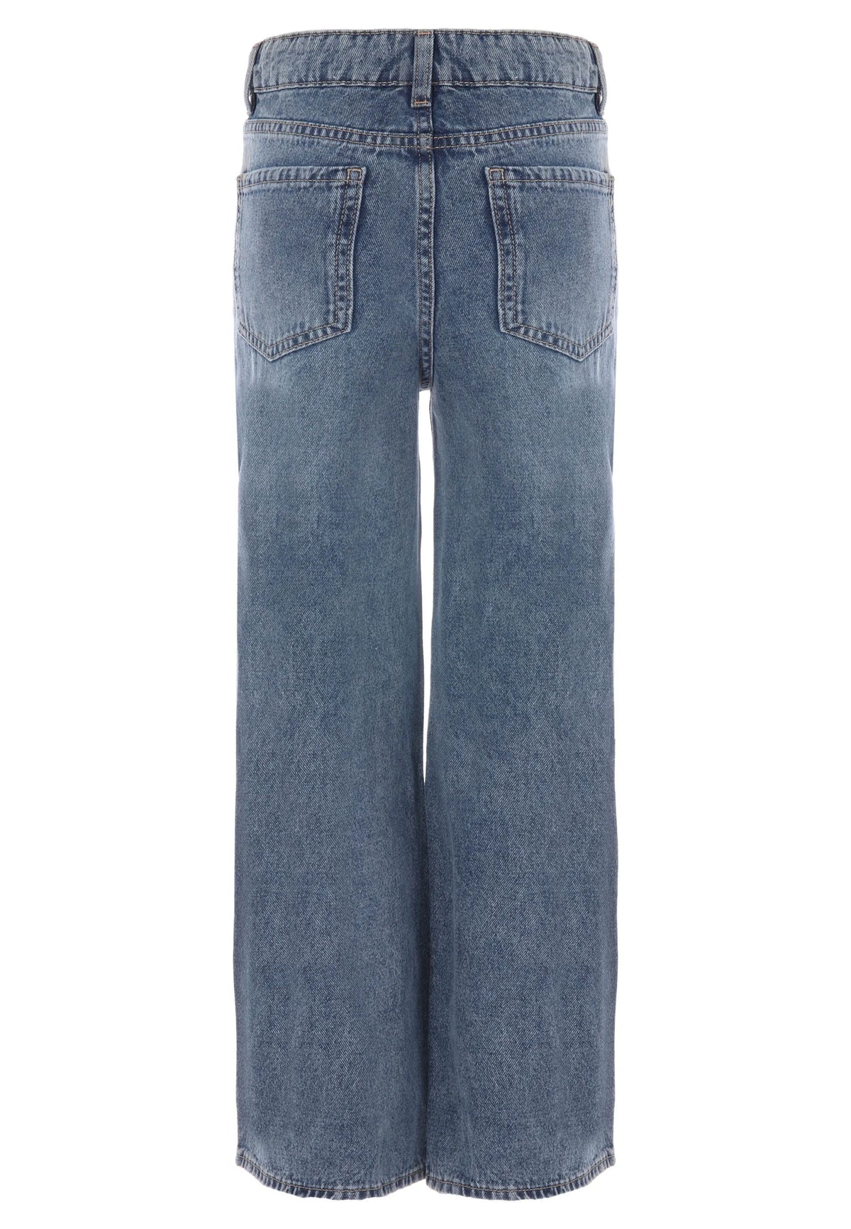 Older Girls Blue Ripped Wide Leg Jeans