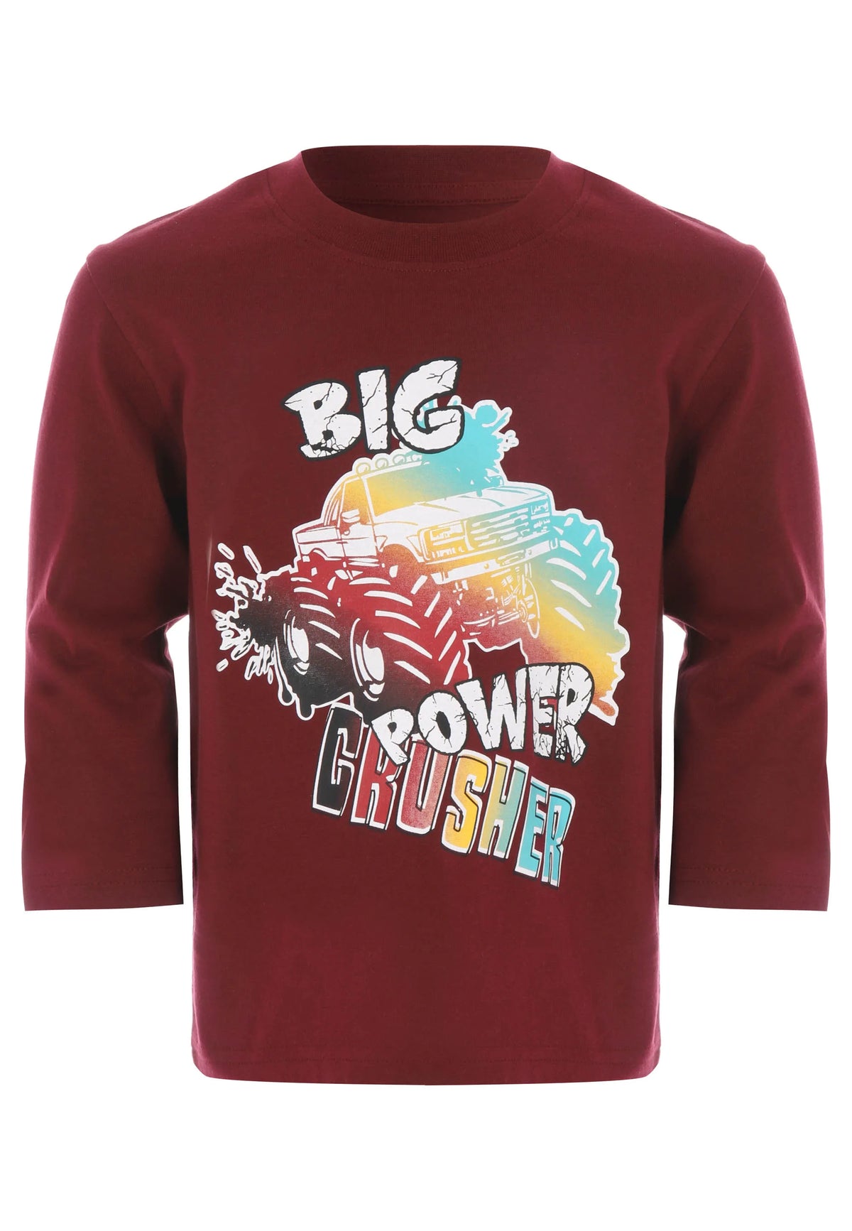 Younger Boys Red Cotton Monster Truck T-Shirt