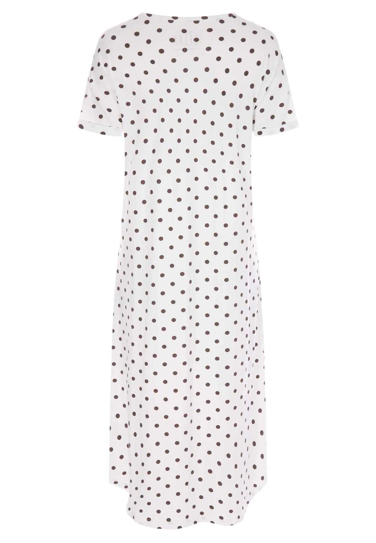 Womens Cream Polka Dot Long Nightdress