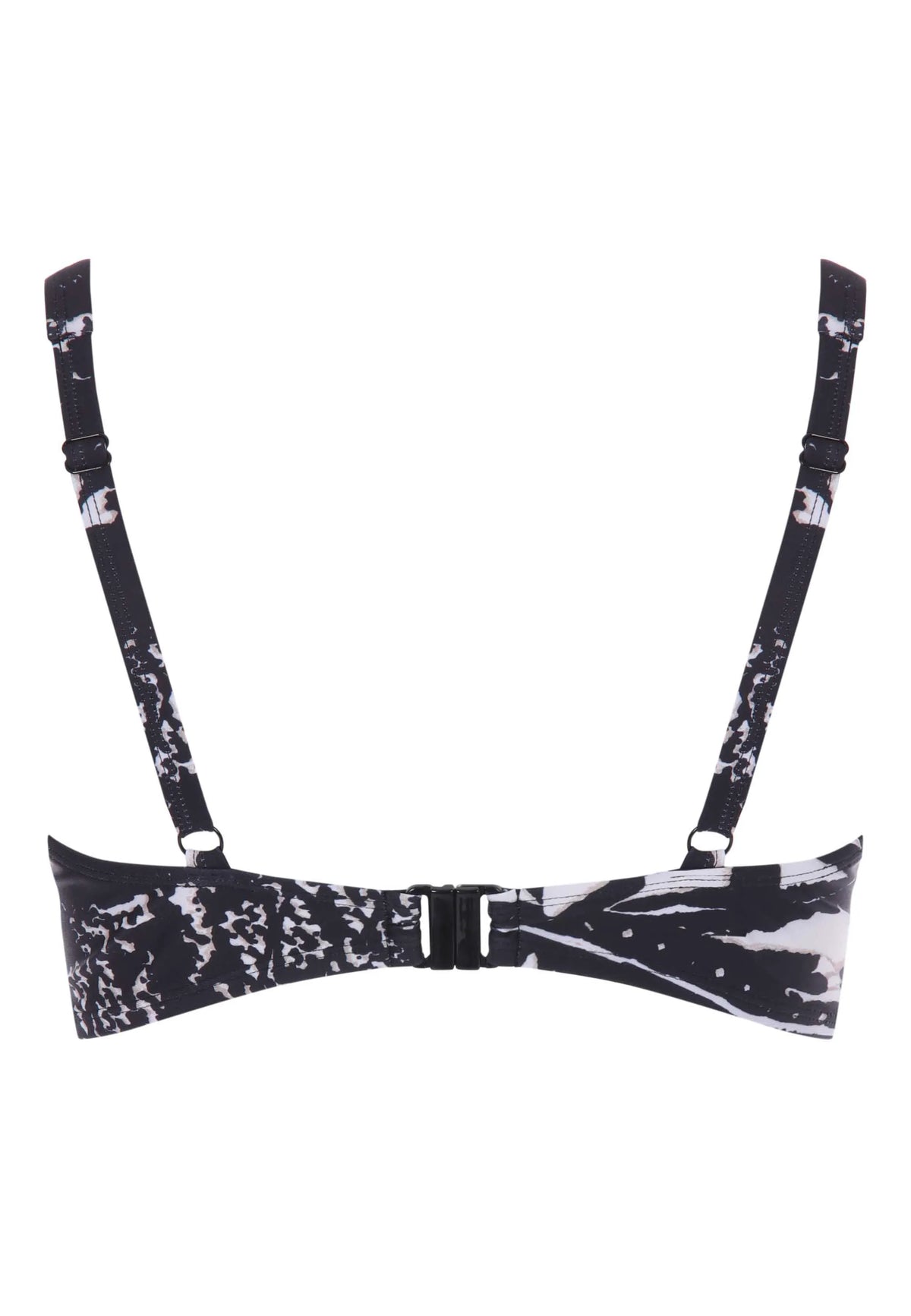 Womens Black Tie Dye Front Twist Bikini Top