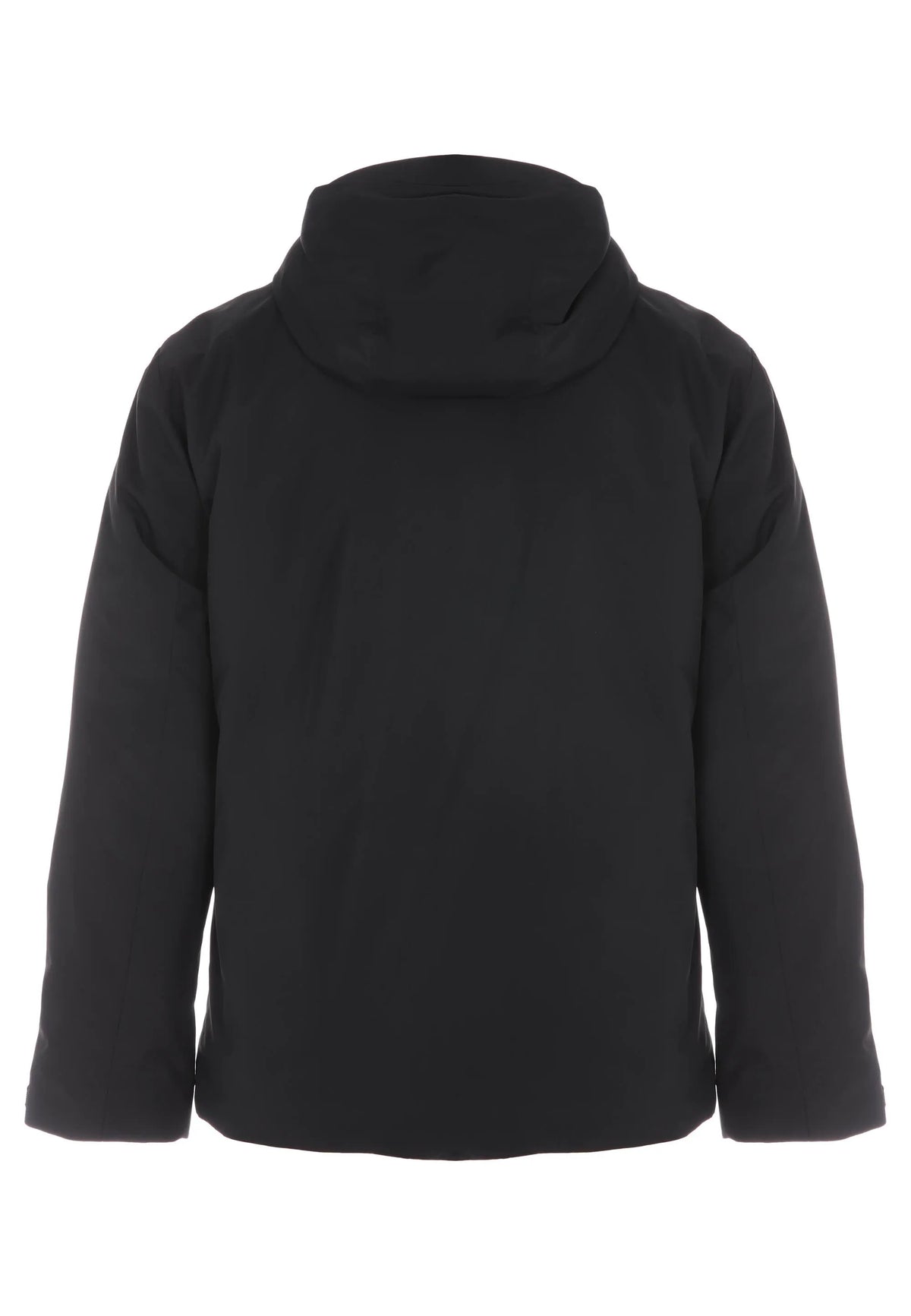 Mens Black Plain Hooded Jacket