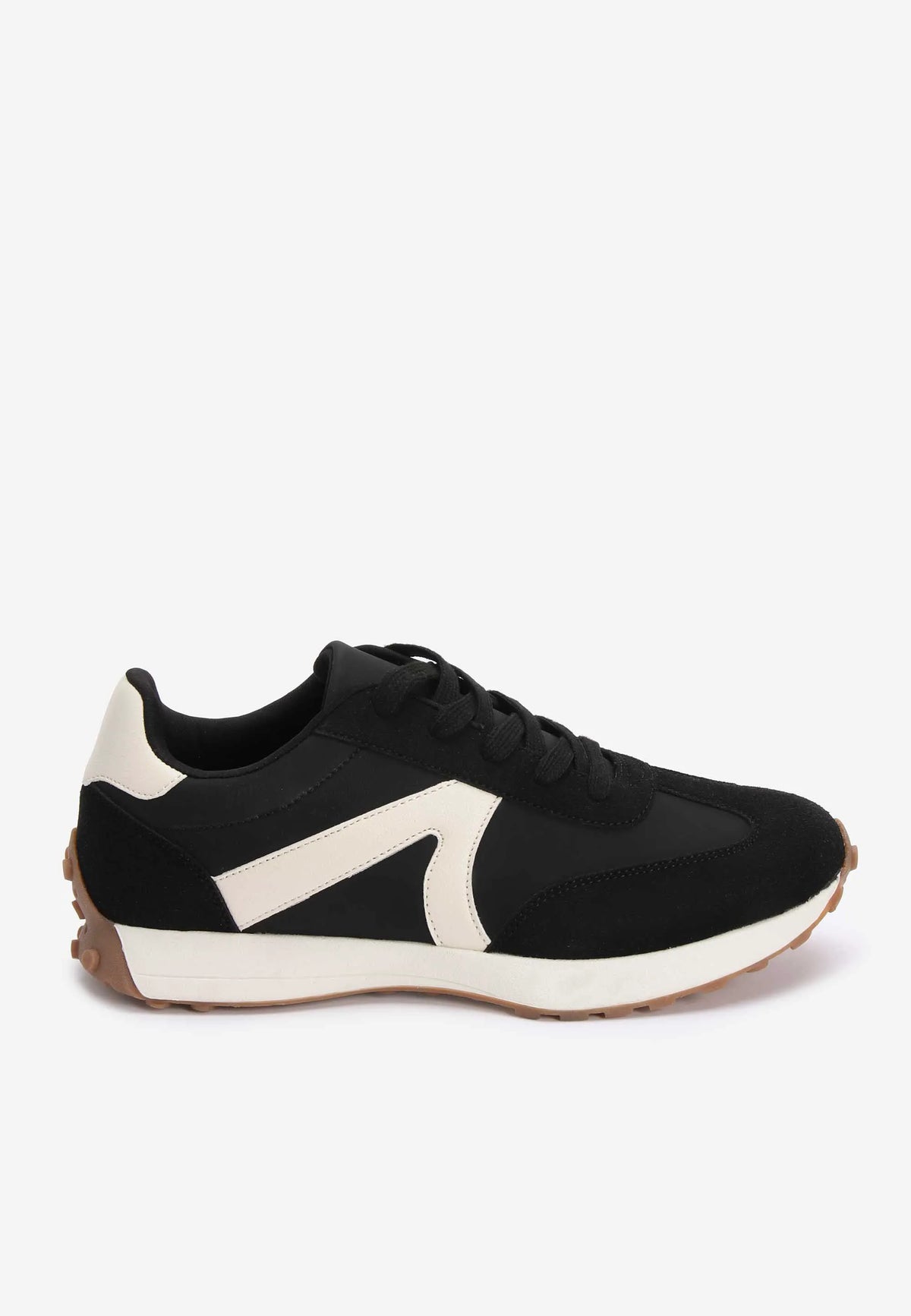 Womens Black Stripe Retro Runner Trainers