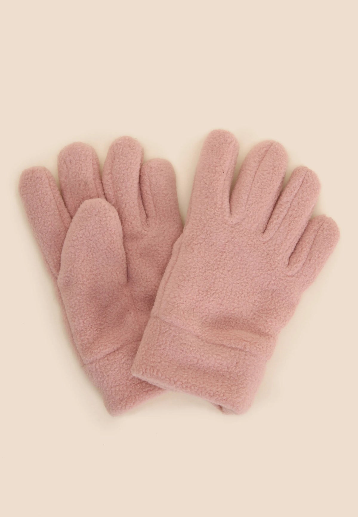 Younger Girls Pink Fleece Gloves