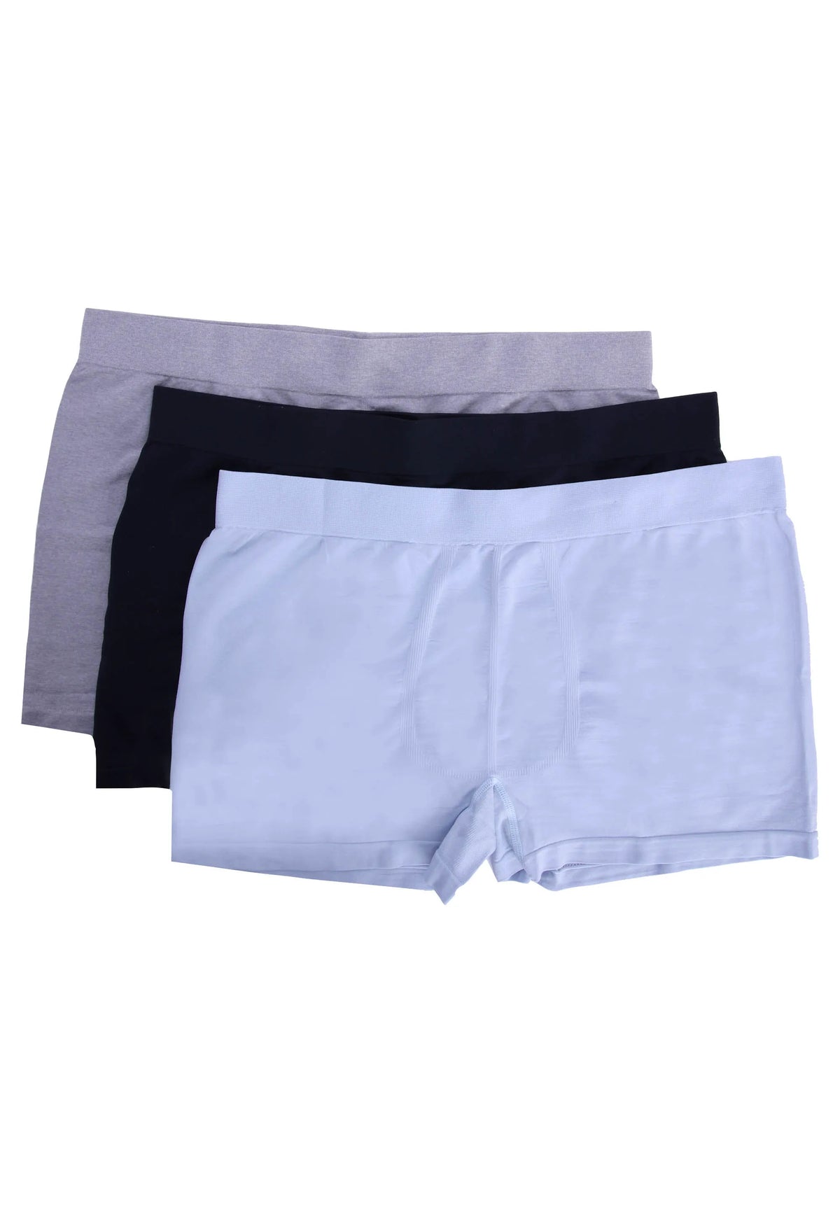Mens 3pk Blue Seamfree Trunks