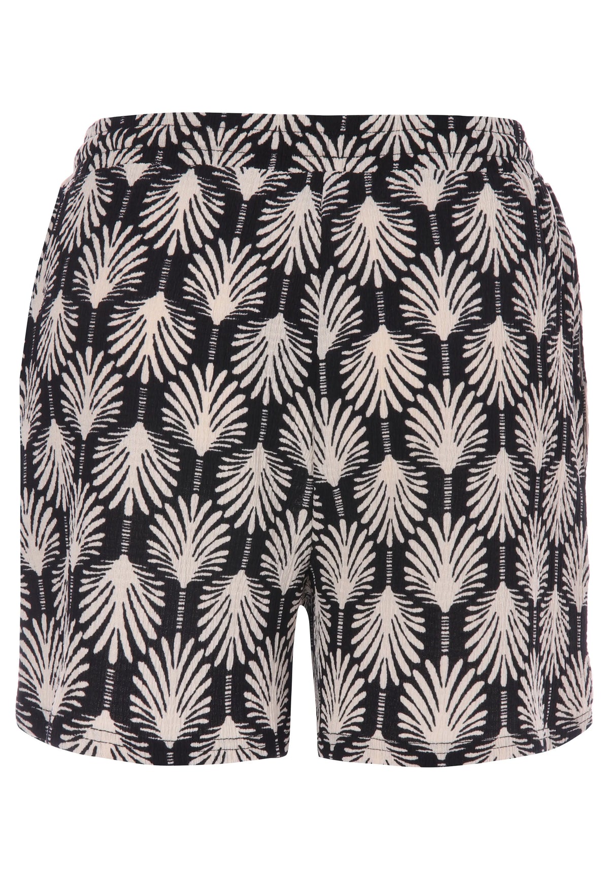 Womens Black Leaf Print Shorts