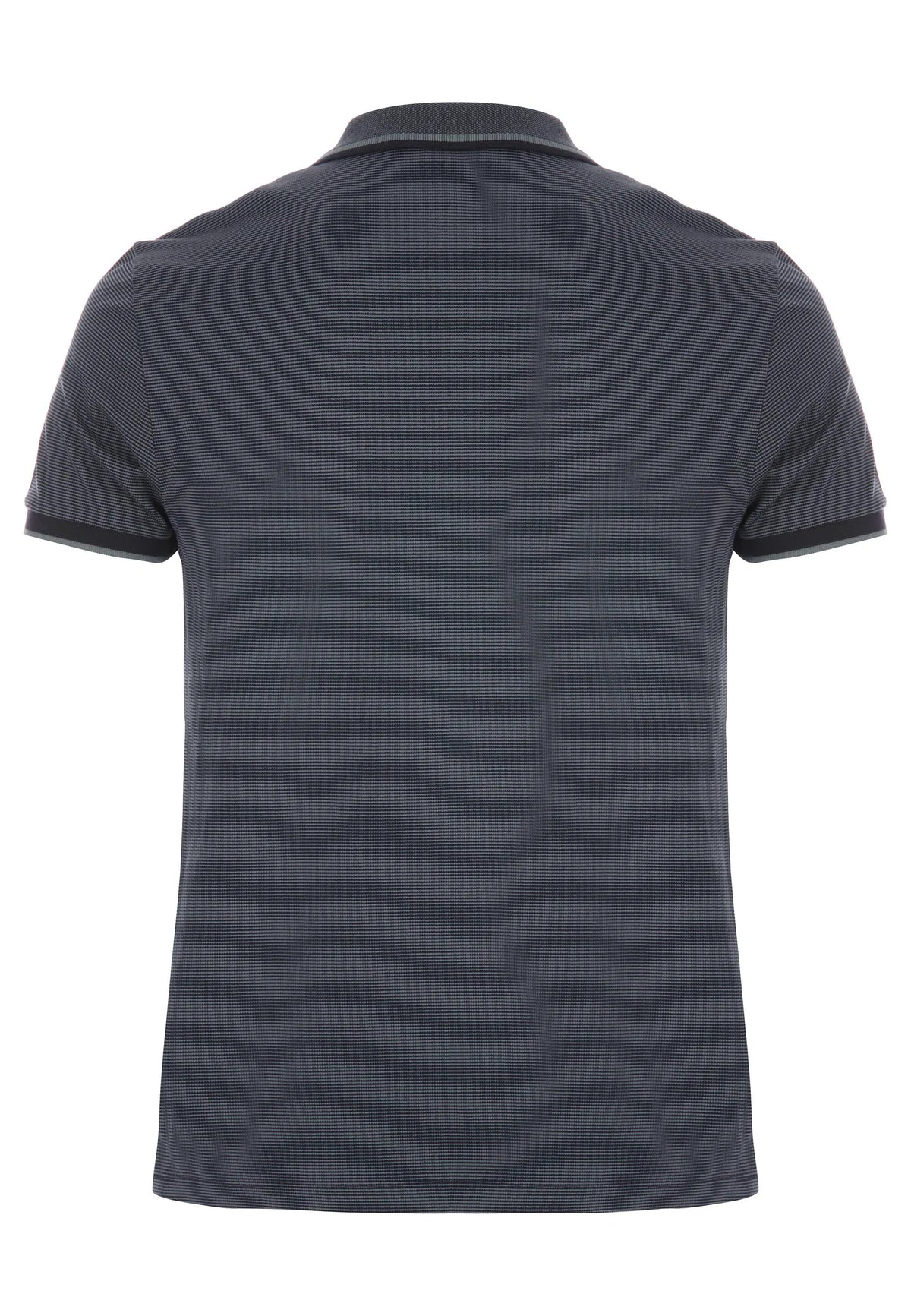 Mens Navy Textured Cotton Polo Shirt