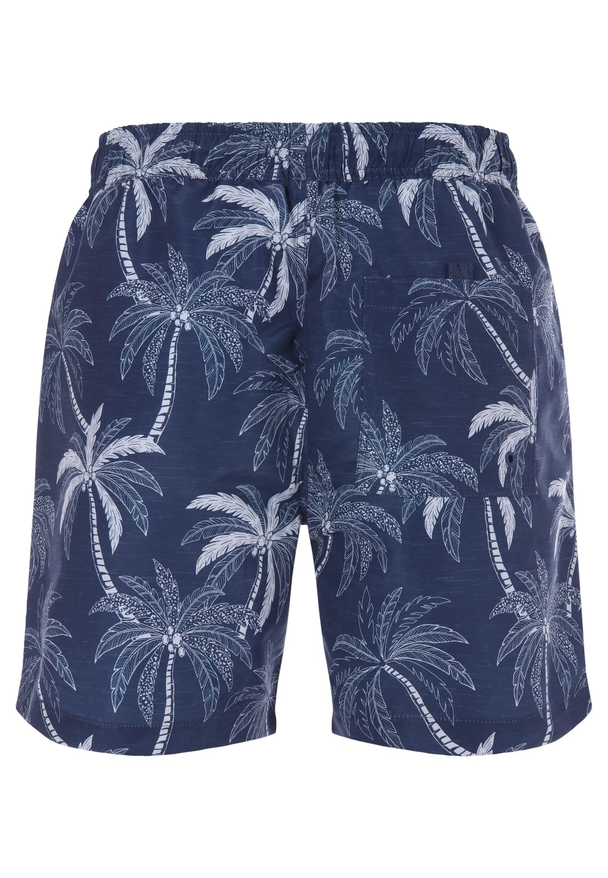 Mens Navy Palm Print Swim Shorts