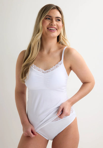 Womens White Seam Free Smoothing Cami Vest
