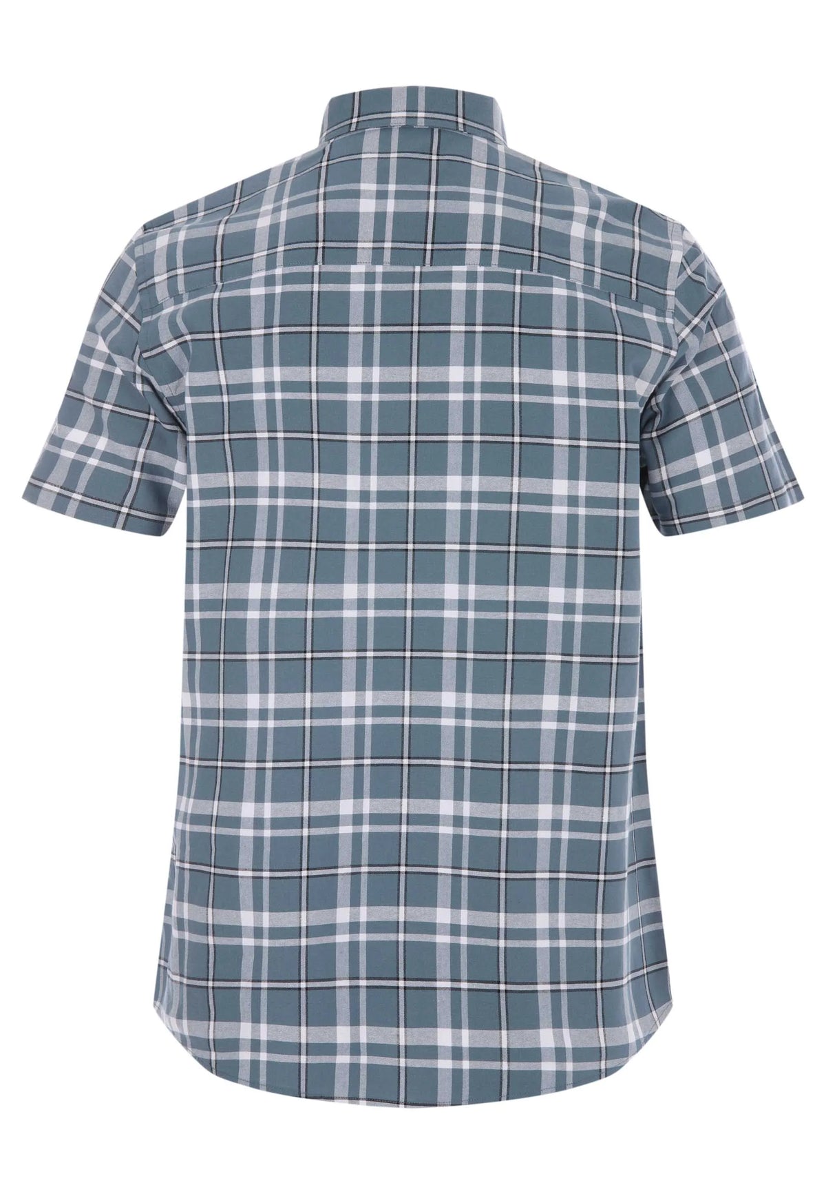 Mens Teal Check Cotton Oxford Shirt