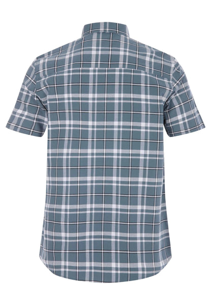 Mens Teal Check Cotton Oxford Shirt