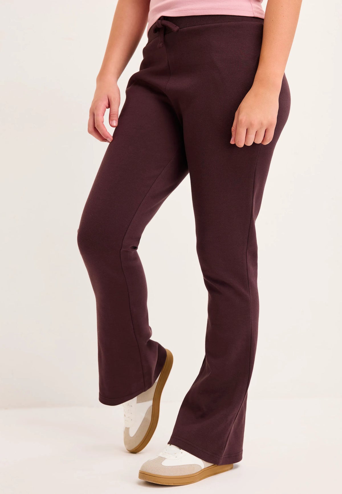Older Girls Chocolate Brown Bootcut Joggers
