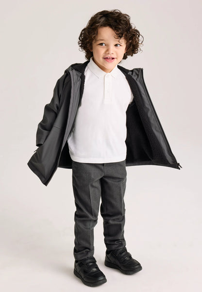 Boys Grey Slim Fit School Trousers