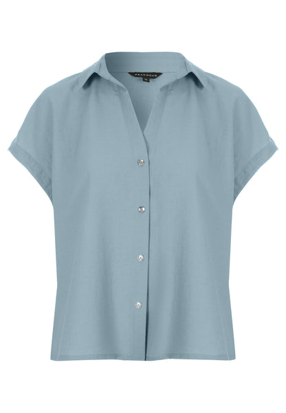 Womens Green Linen Blend Shirt