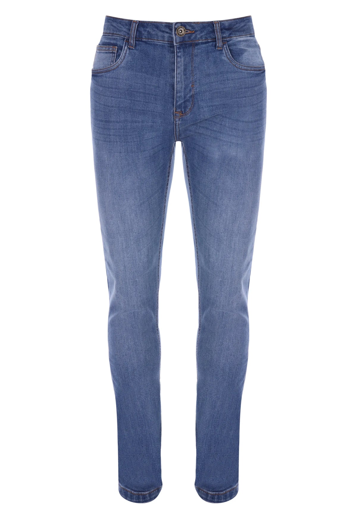 Mens Blue Stretch Slim Jeans
