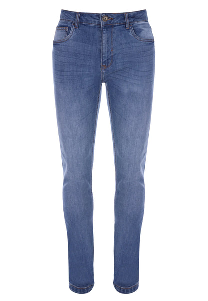 Mens Blue Stretch Slim Jeans