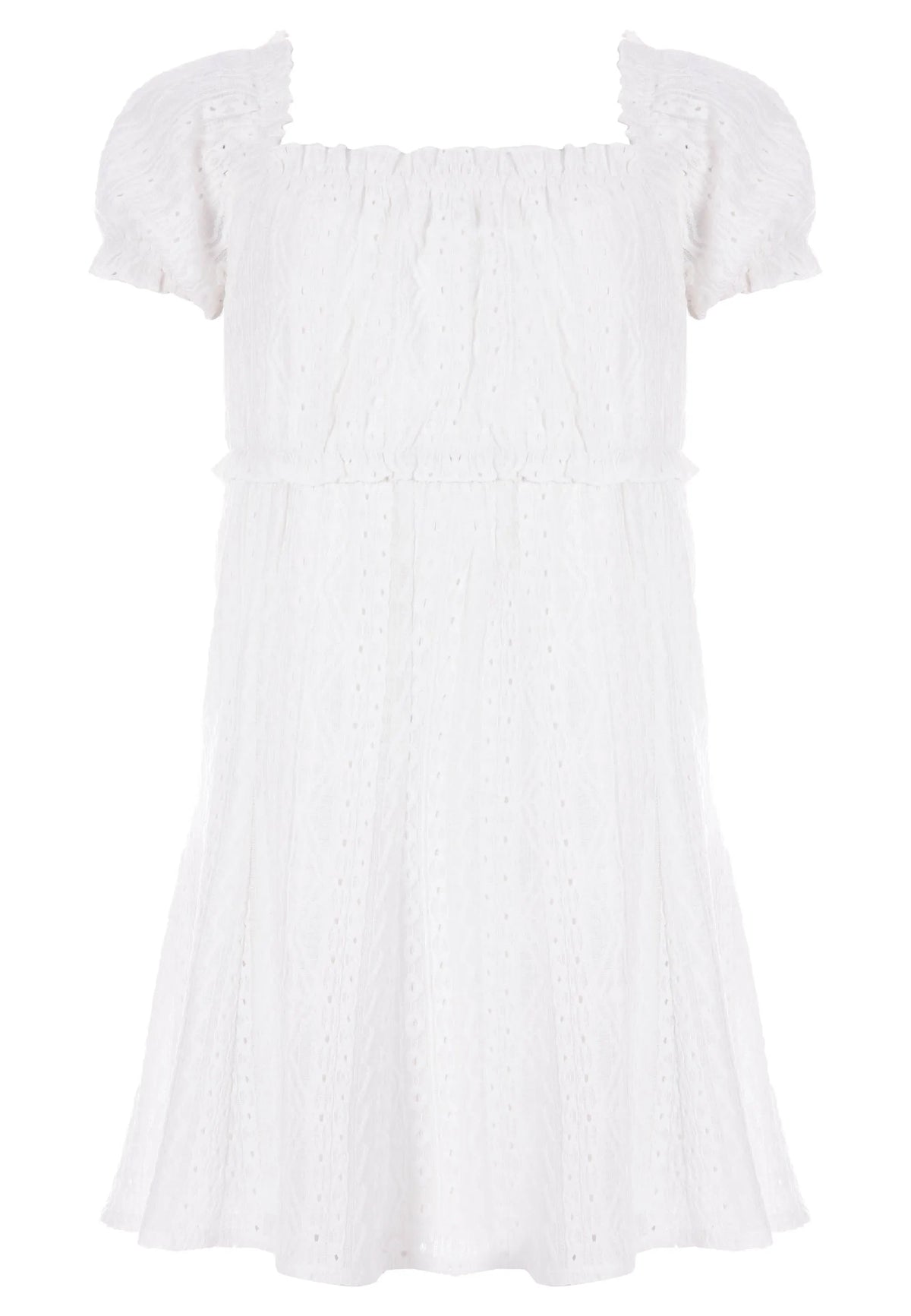 Older Girls White Crochet Dress