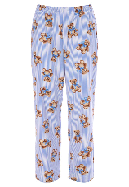 Unisex Adult Blue Stripe Bear Print Family Pyjama Set