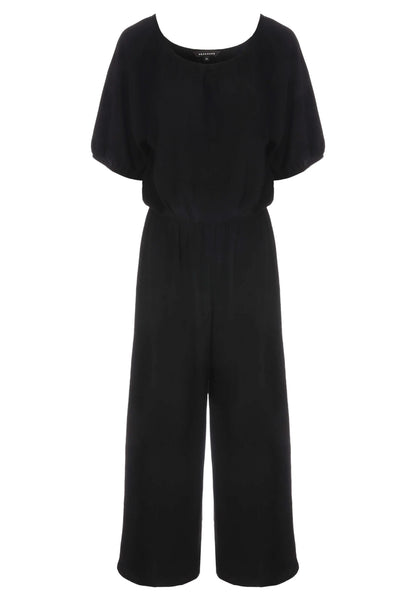 Womens Black Square Neck Jumpsuit