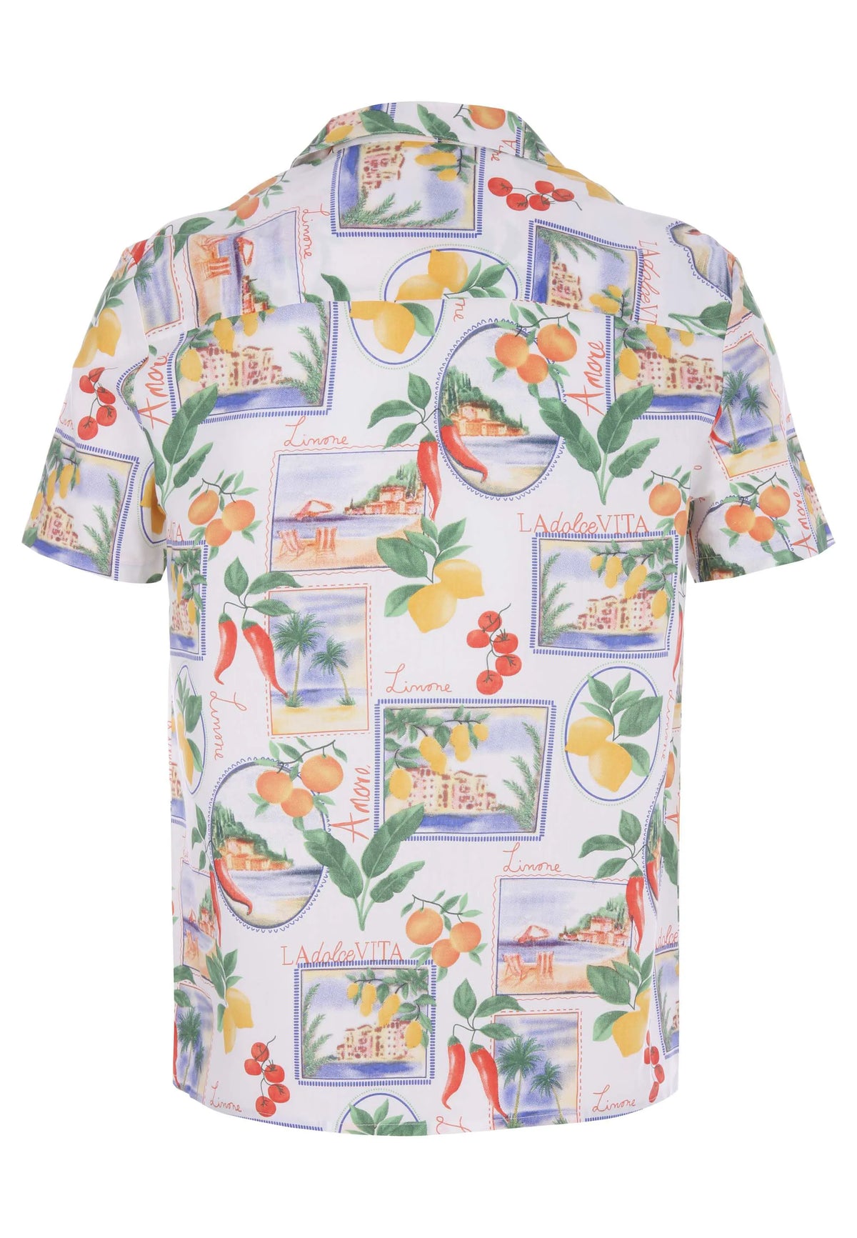 Mens Ecru Lemon Print Shirt