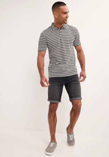 Mens Black Five Pocket Denim Shorts