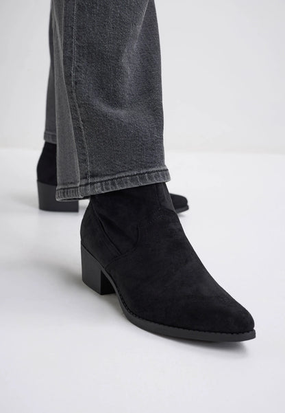 Womens Black Western Ankle Boots