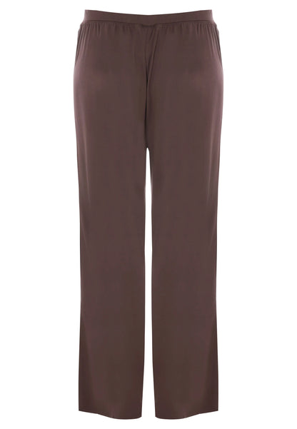 Womens Chocolate Brown Soft Touch Wide Leg Bottoms