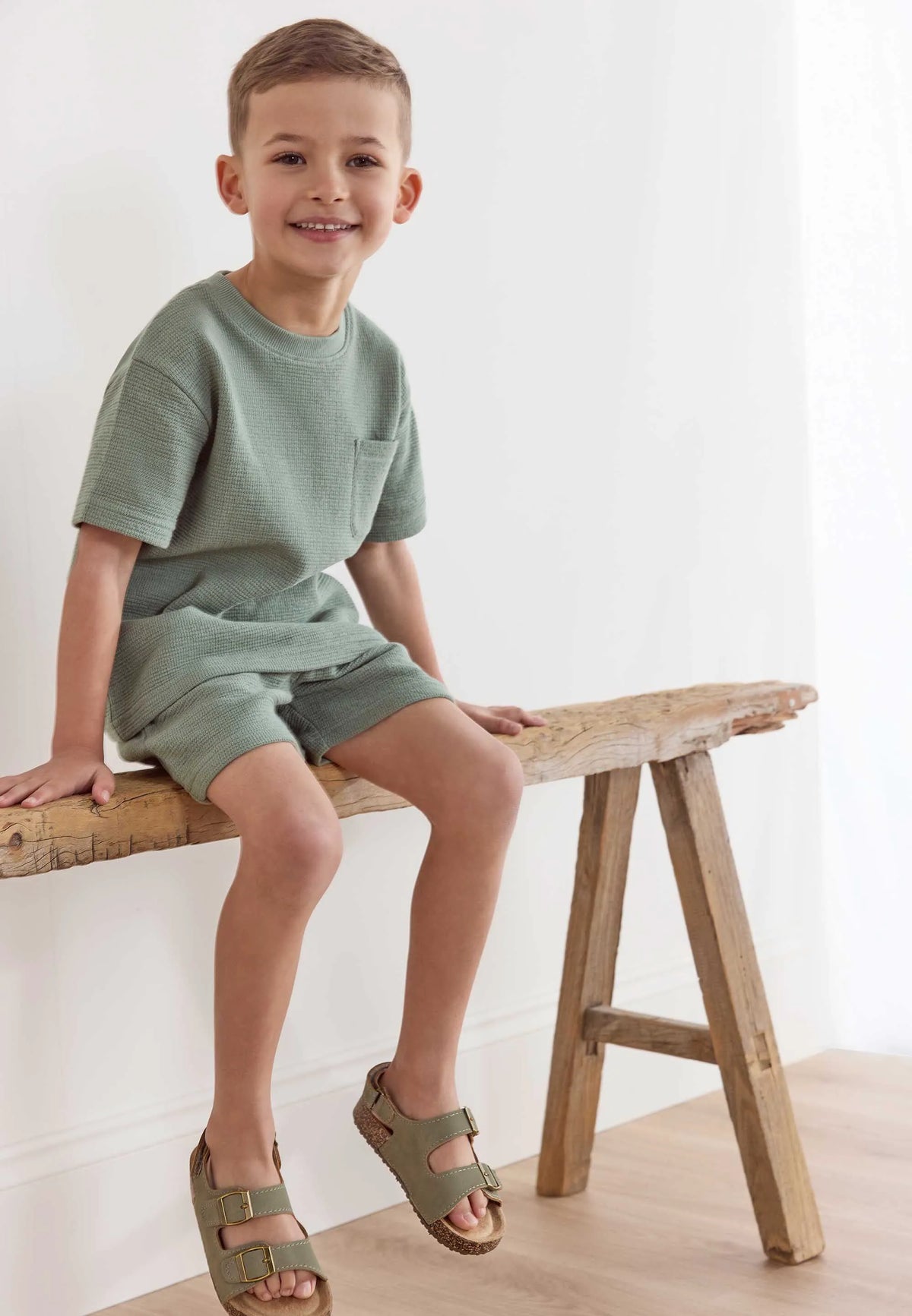 Younger Boys Green Footbed Sandals