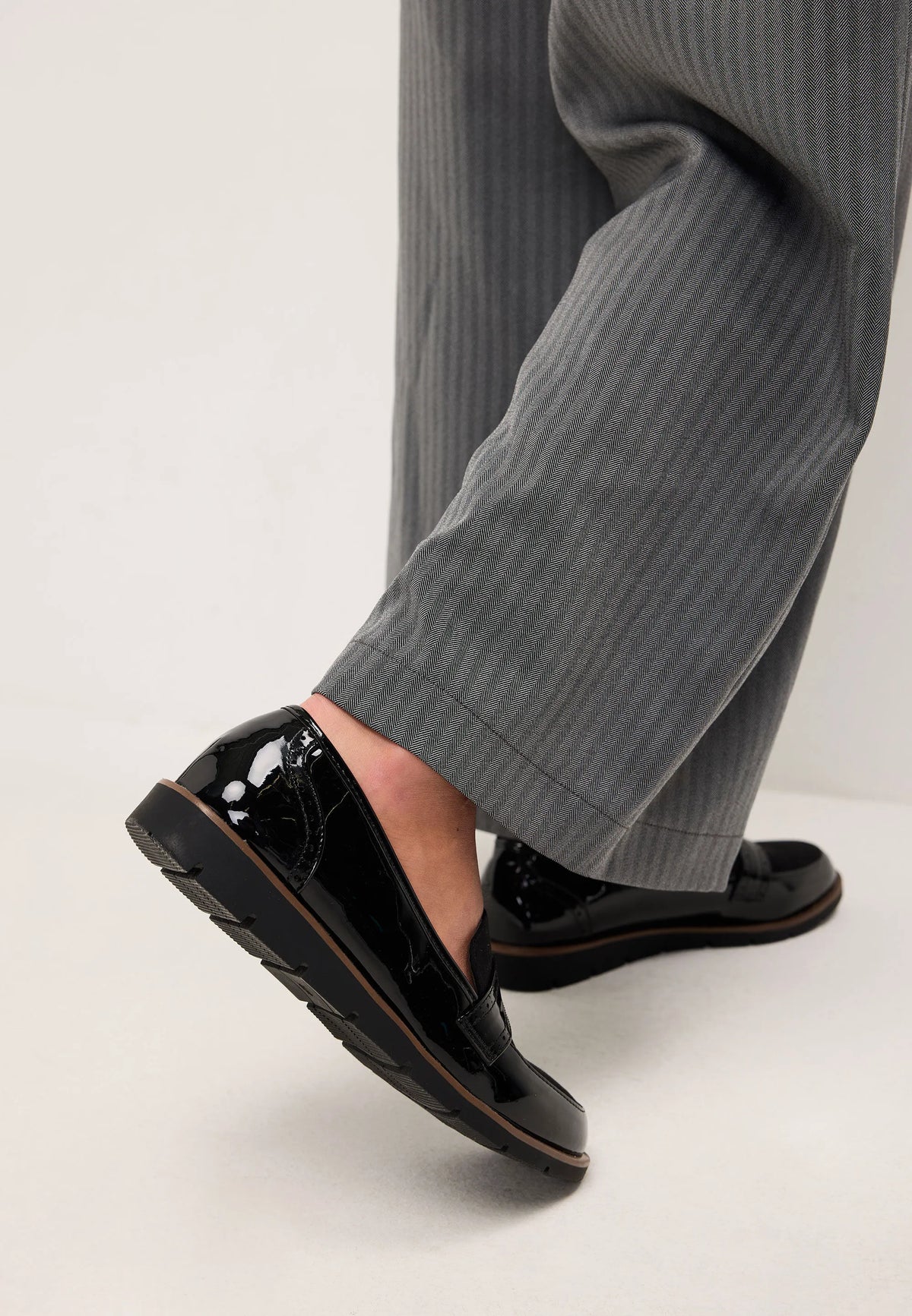 Womens Black Comfort Wedge Loafers