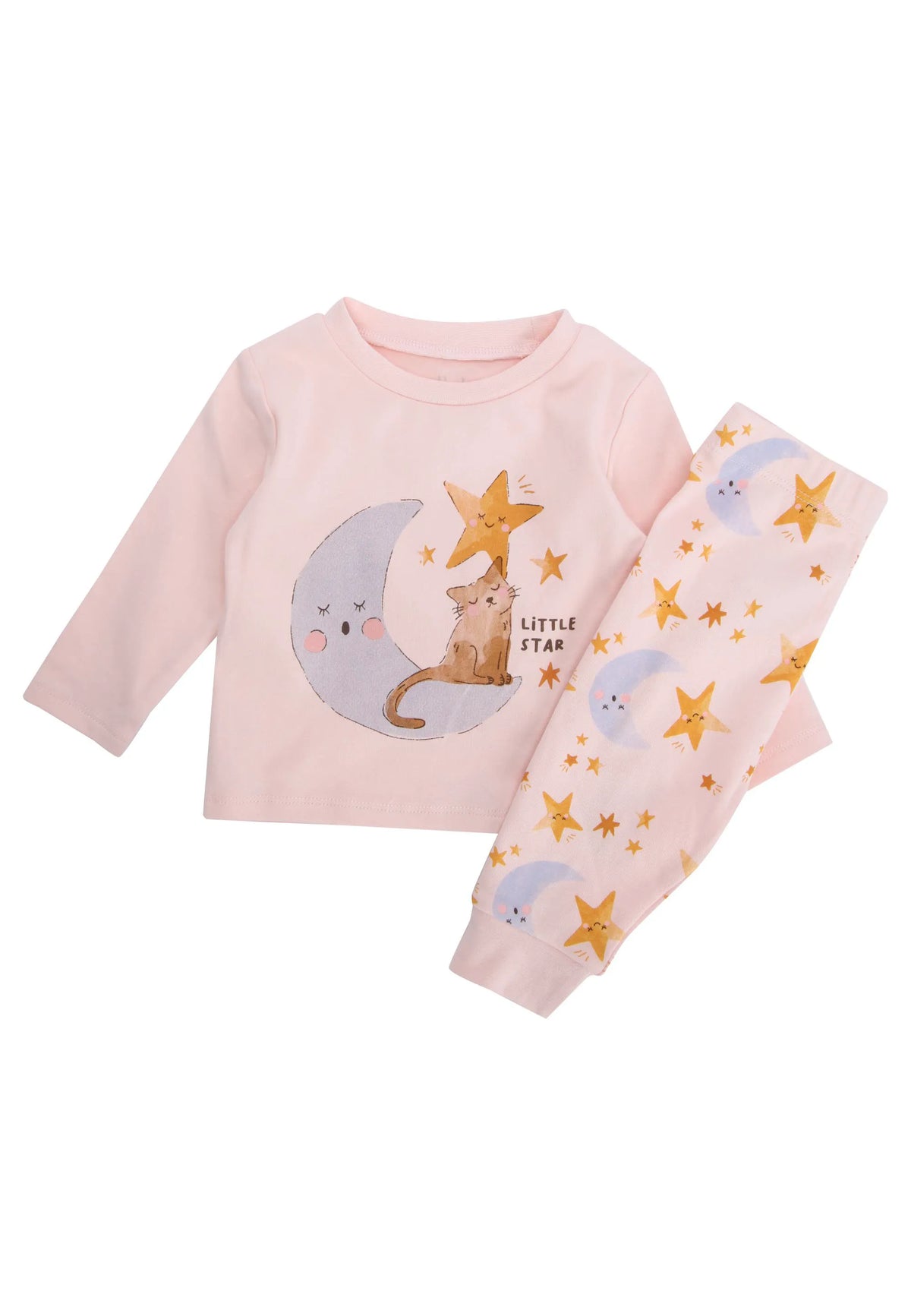 Baby Girls Pink Little Star Pyjama Set