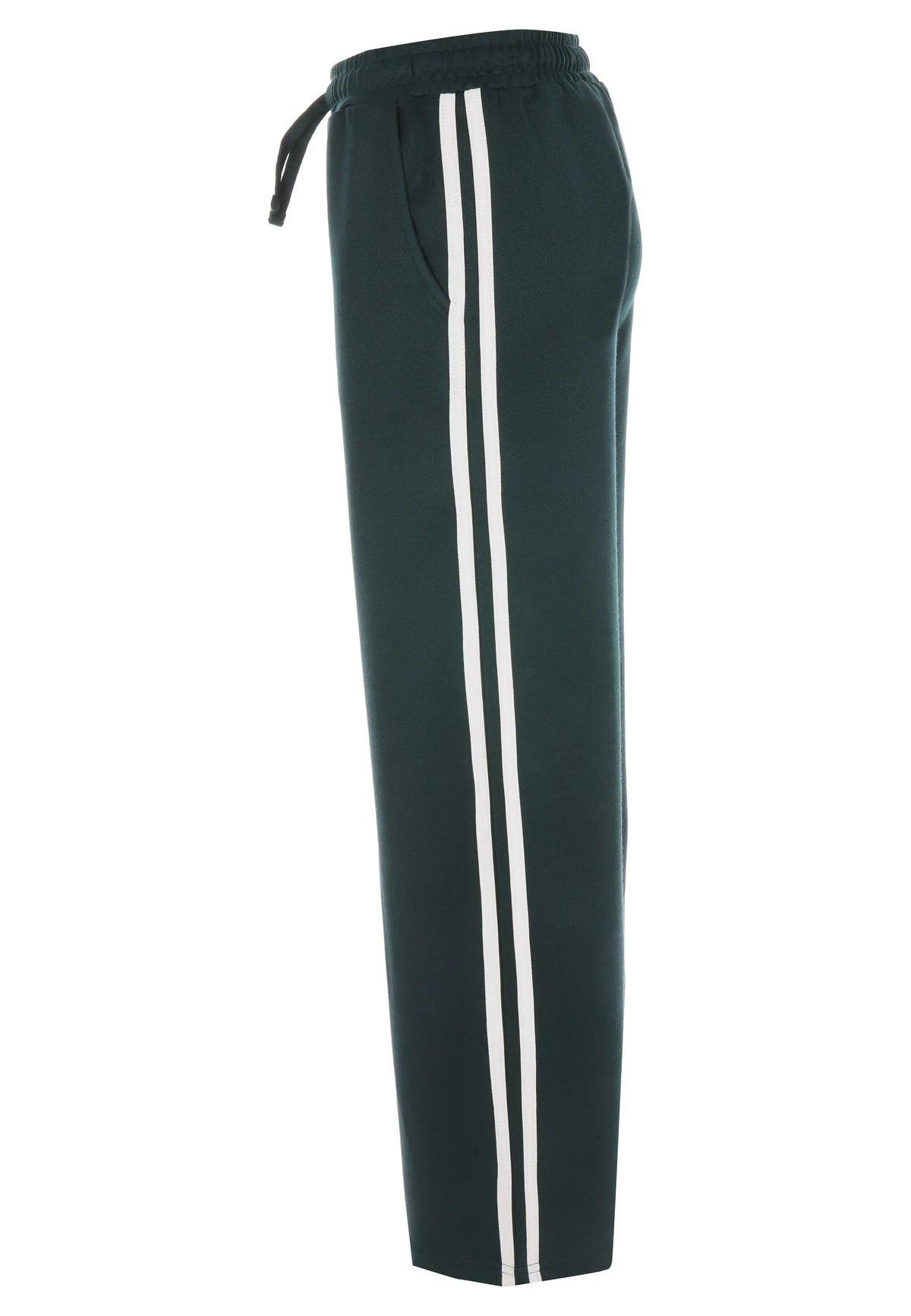 Older Girls Green Side Stripe Wide Leg Joggers