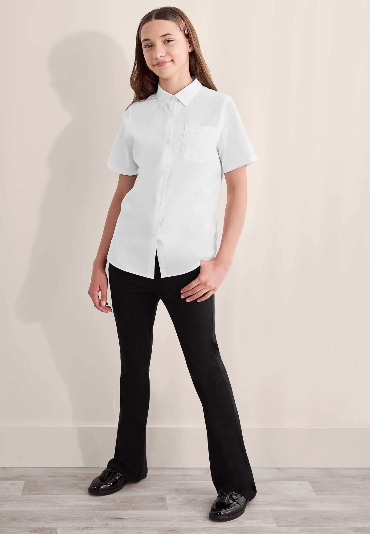 Older Girls Black Ponte Bootcut School Trousers