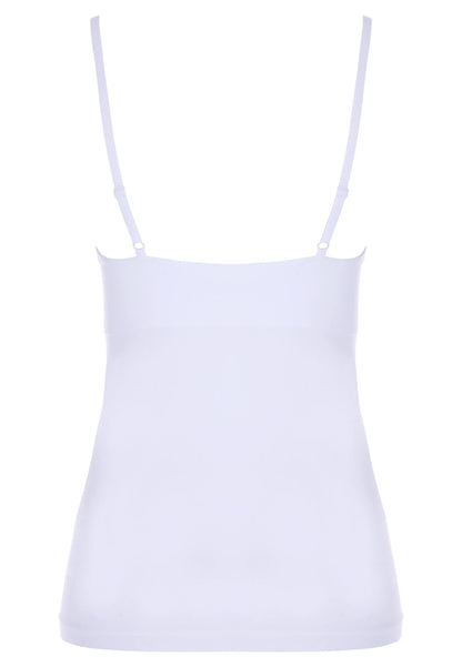 Womens White Seam Free Smoothing Cami Vest
