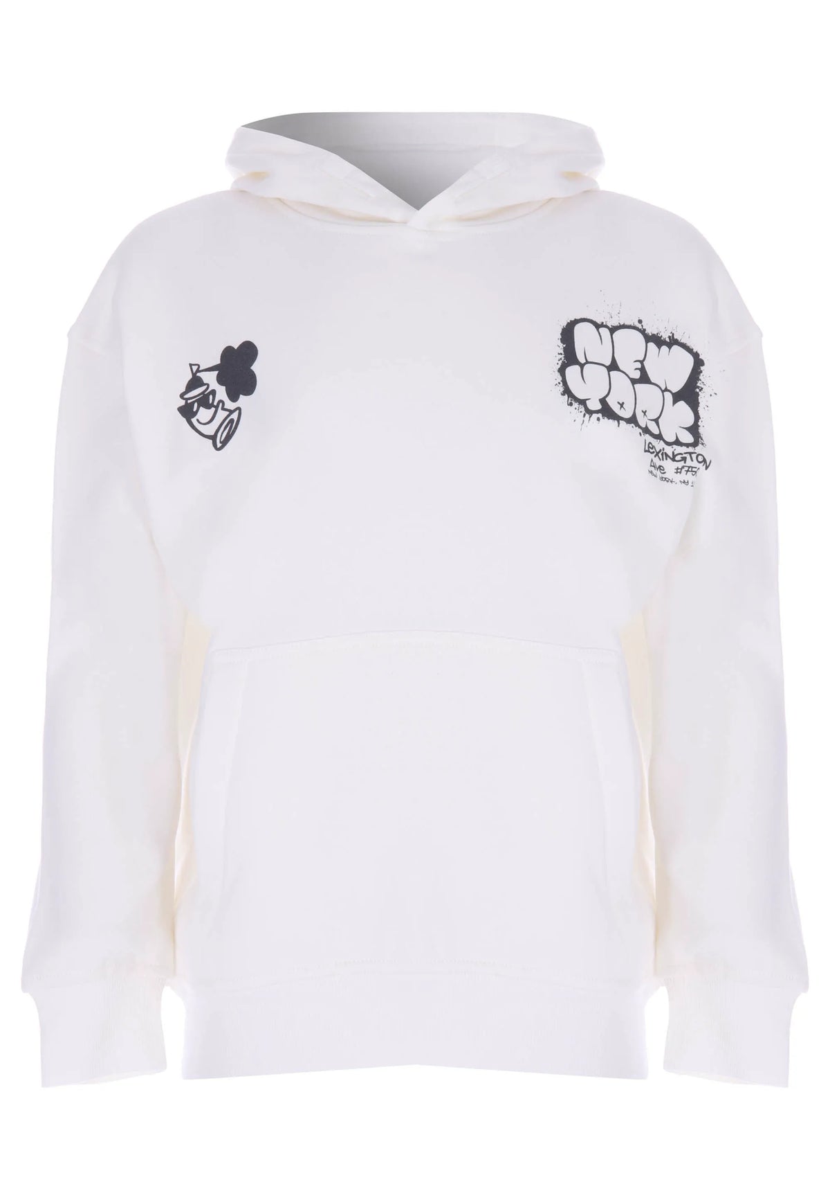 Older Boys Ecru Graffiti Hoody