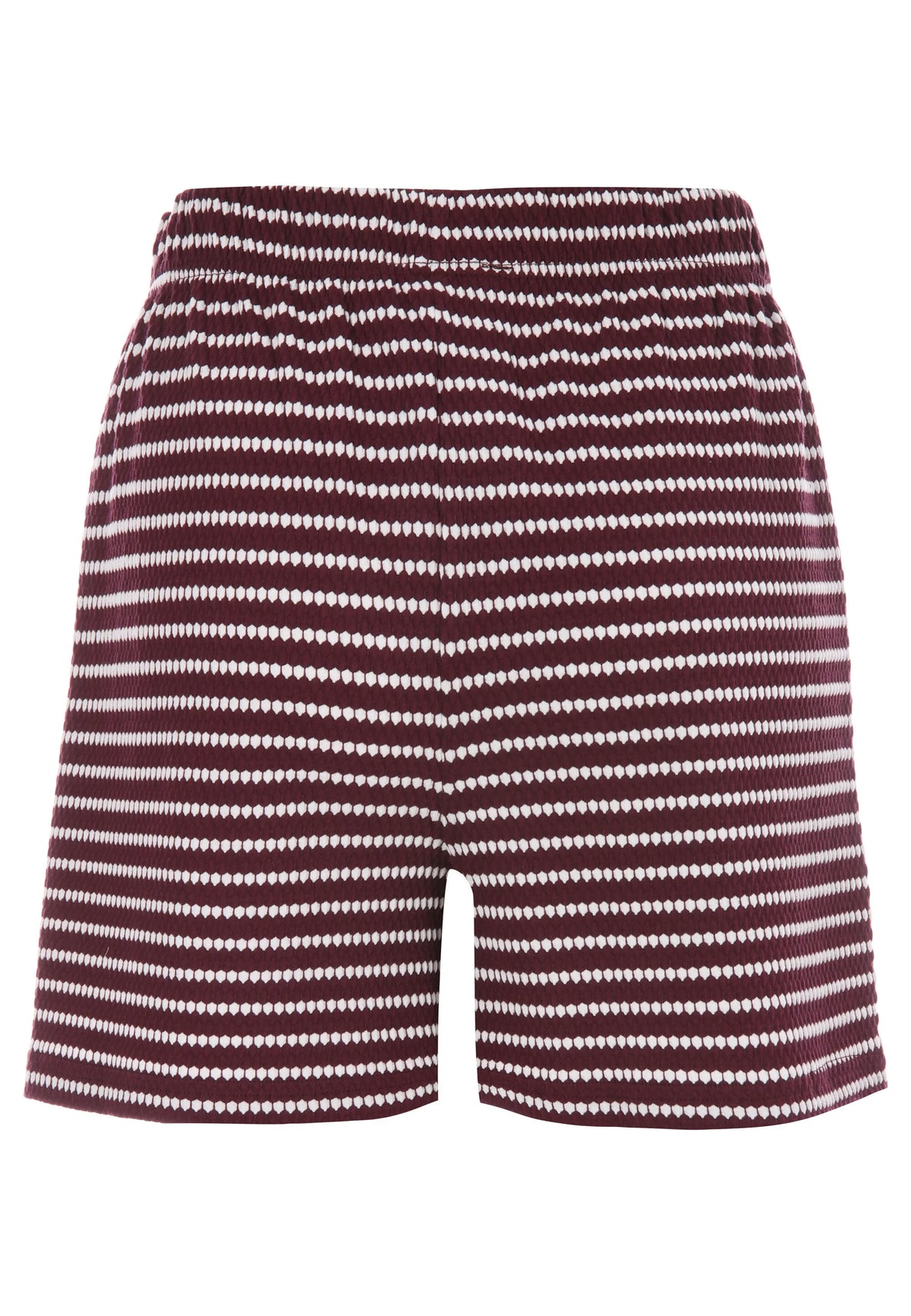 Womens Burgundy Stripe Textured Shorts